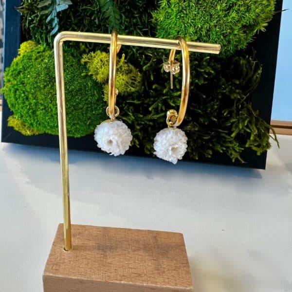 Boucles d'oreilles Camille avec fleurs immortelles